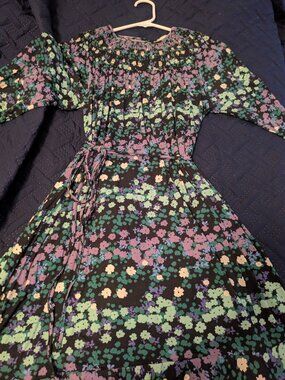Loft Black Floral Dress